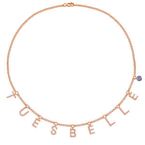 Kette LETTERs in Rosé Gold - Tuesbelle